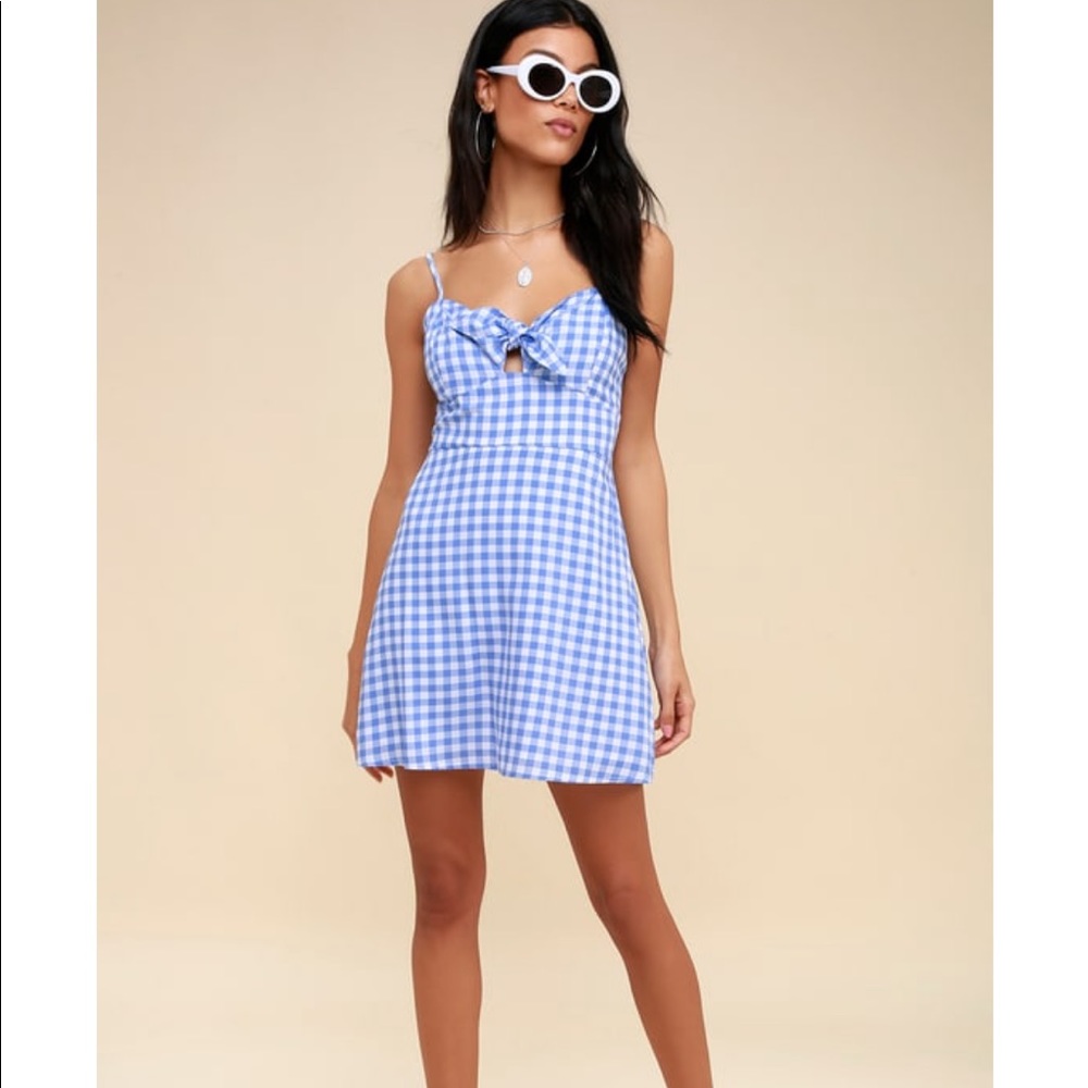 SOLD Lulus St. Helena Gingham Tie-Front Dress - Picture 2 of 11